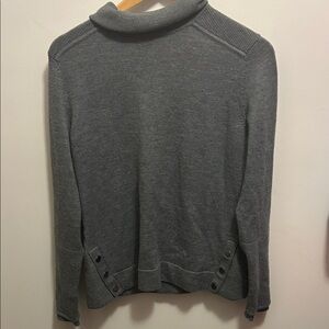 Athleta Charcoal Button-Accent Sweater